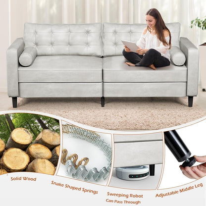 Canapé moderne du milieu du siècle AECOJOY 84.2 avec 2 coussins traversins