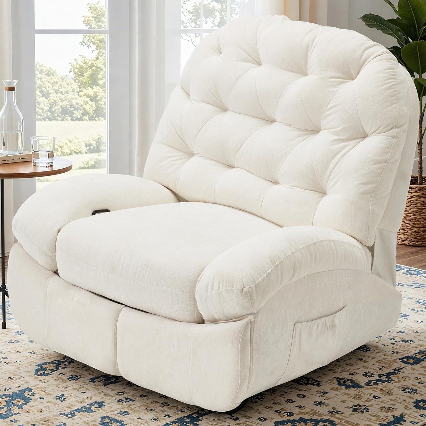 Fauteuil inclinable surdimensionné AECOJOY, pivotant à 360°, fauteuil à bascule en chenille pour adultes, canapé chaise longue ergonomique moderne