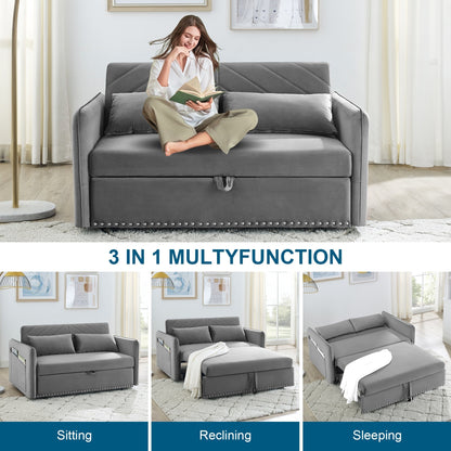 Canapé-lit convertible 3 en 1 Aukfa en velours