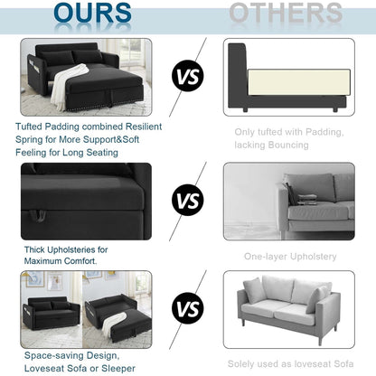 Canapé-lit convertible 3 en 1 Aukfa en velours