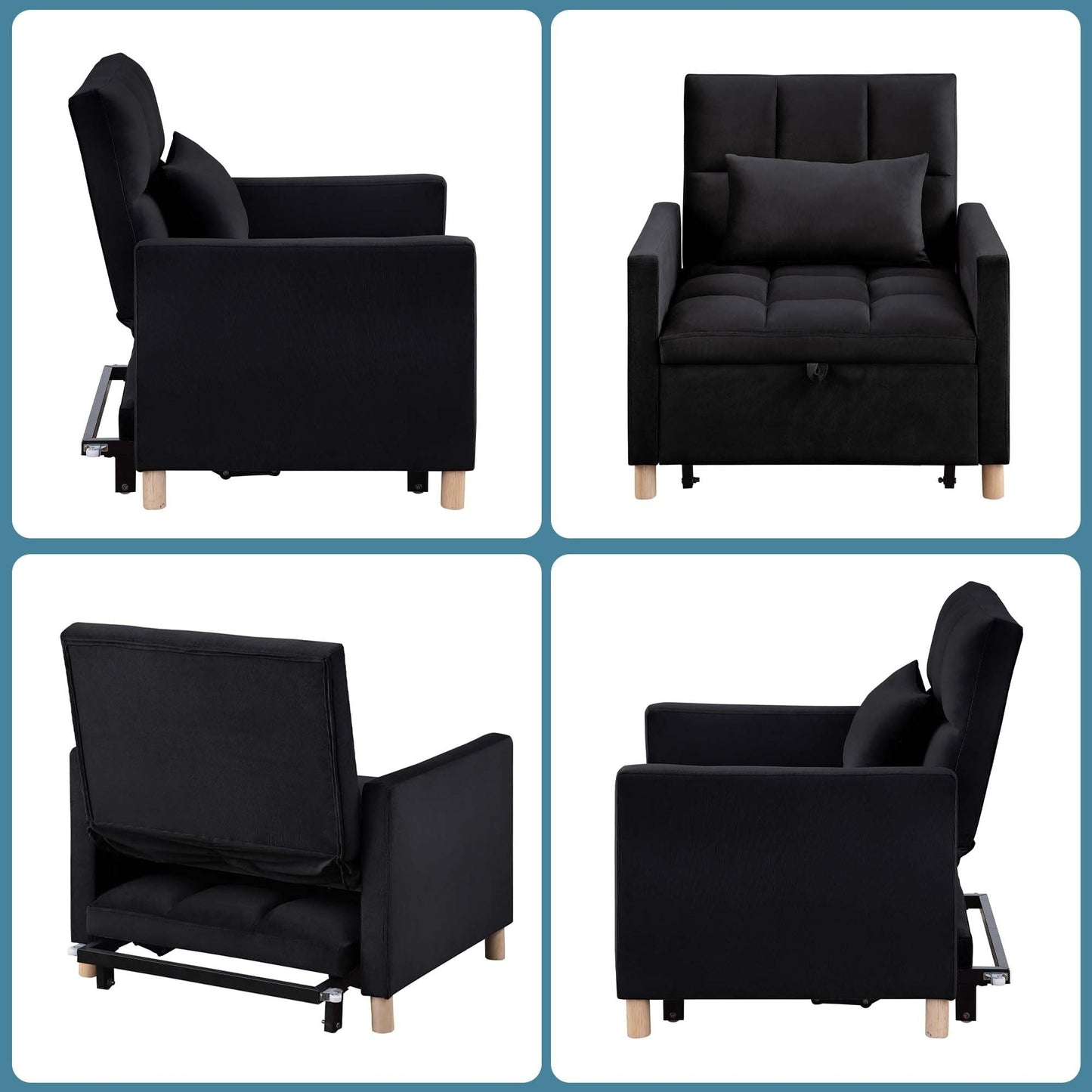 Fauteuil-lit convertible Aukfa avec oreiller