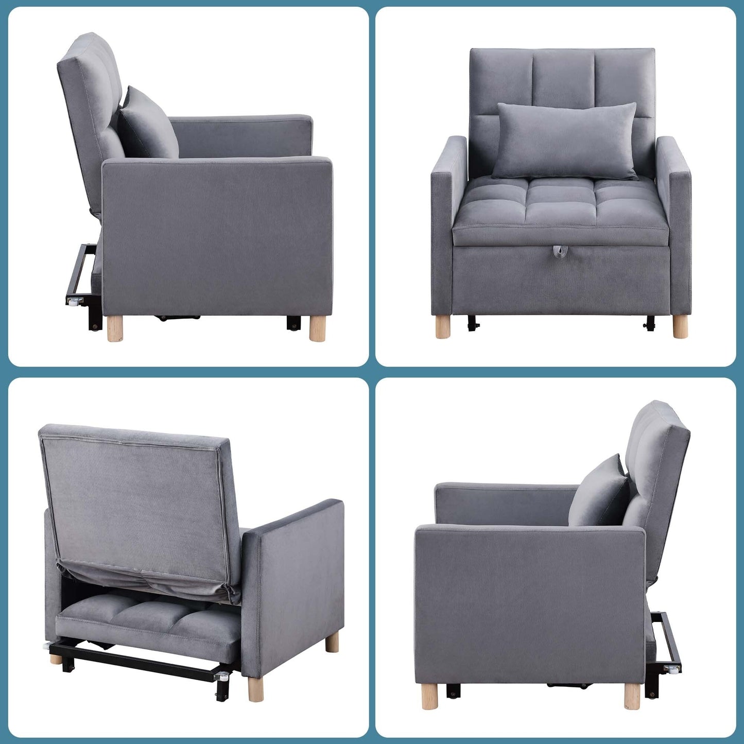 Fauteuil-lit convertible Aukfa avec oreiller