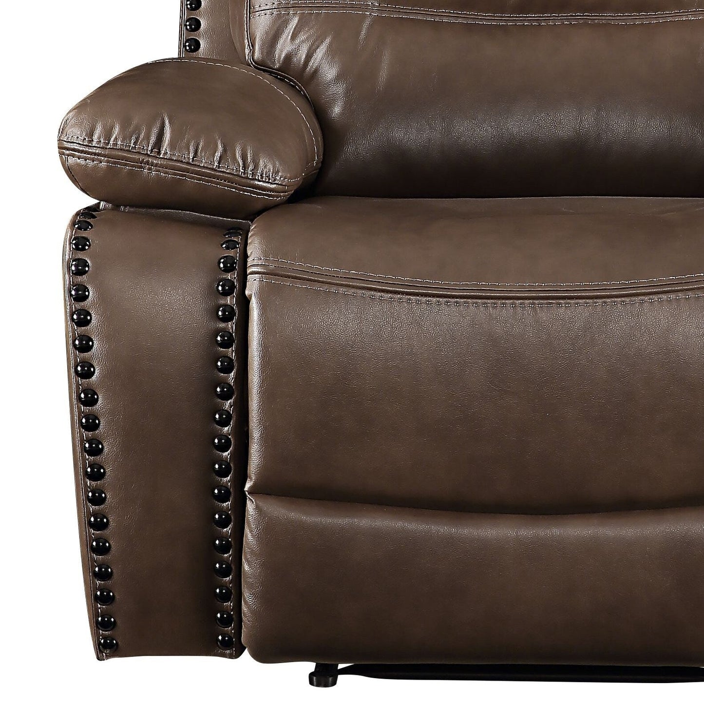 Fauteuil inclinable Aashi en cuir marron et gel assorti
