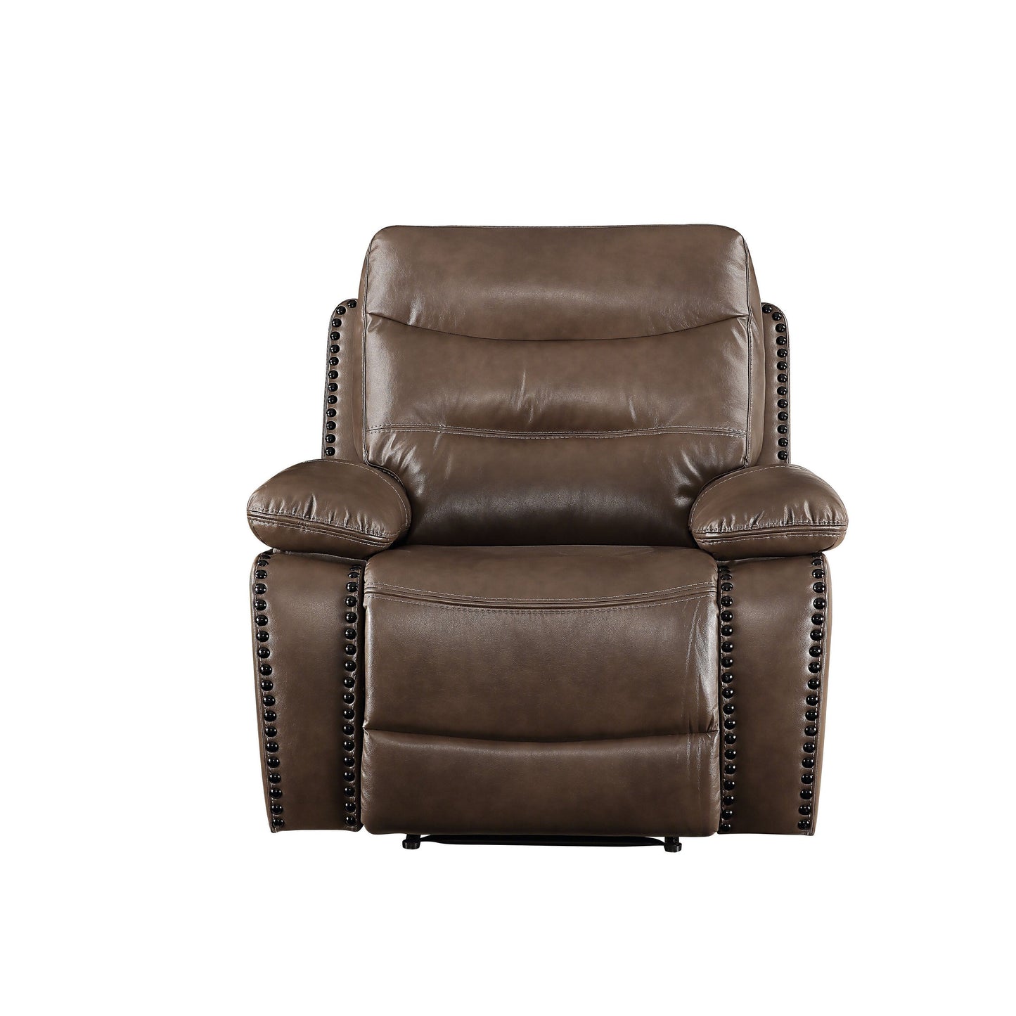 Fauteuil inclinable Aashi en cuir marron et gel assorti