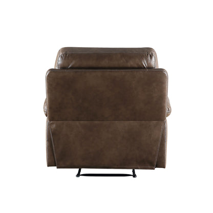 Fauteuil inclinable Aashi en cuir marron et gel assorti