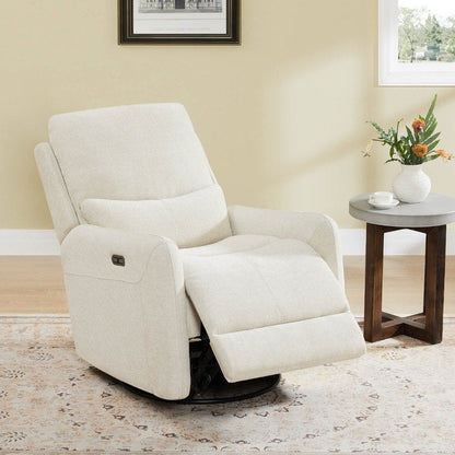 Fauteuil inclinable pivotant électrique Adalyn avec coussin lombaire