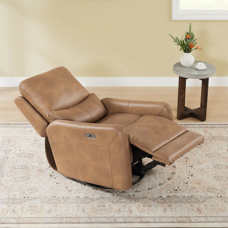 Fauteuil inclinable pivotant électrique Adalyn avec coussin lombaire