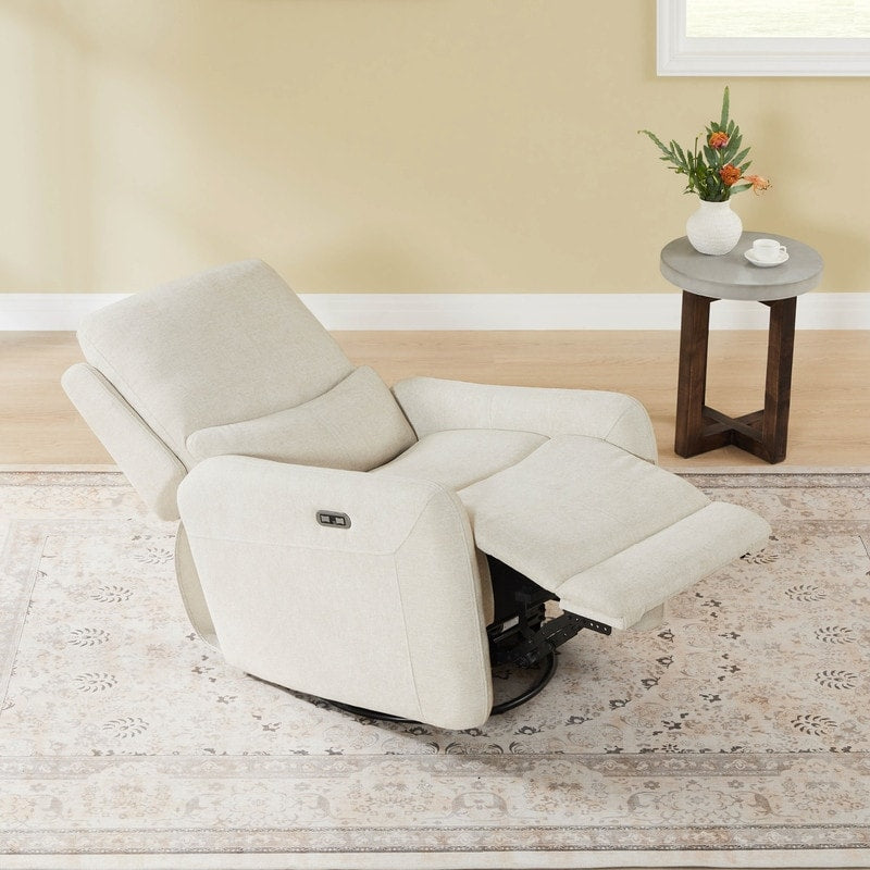 Fauteuil inclinable pivotant électrique Adalyn avec coussin lombaire