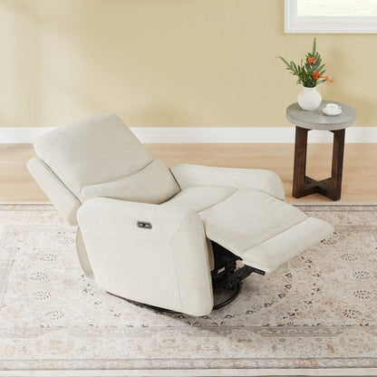 Fauteuil inclinable pivotant électrique Adalyn avec coussin lombaire
