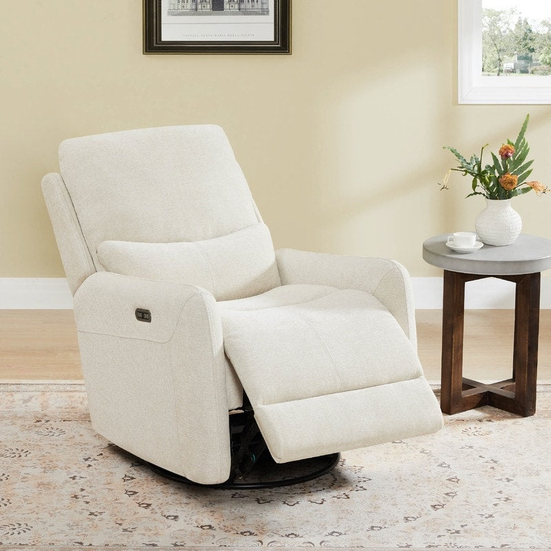 Fauteuil inclinable pivotant électrique Adalyn avec coussin lombaire