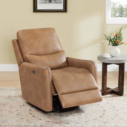 Fauteuil inclinable pivotant électrique Adalyn avec coussin lombaire