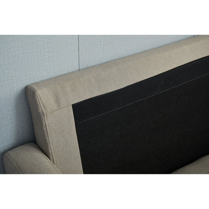 Canapé à accoudoirs carrés en lin Adelaide 70''