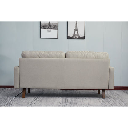 Canapé à accoudoirs carrés en lin Adelaide 70''