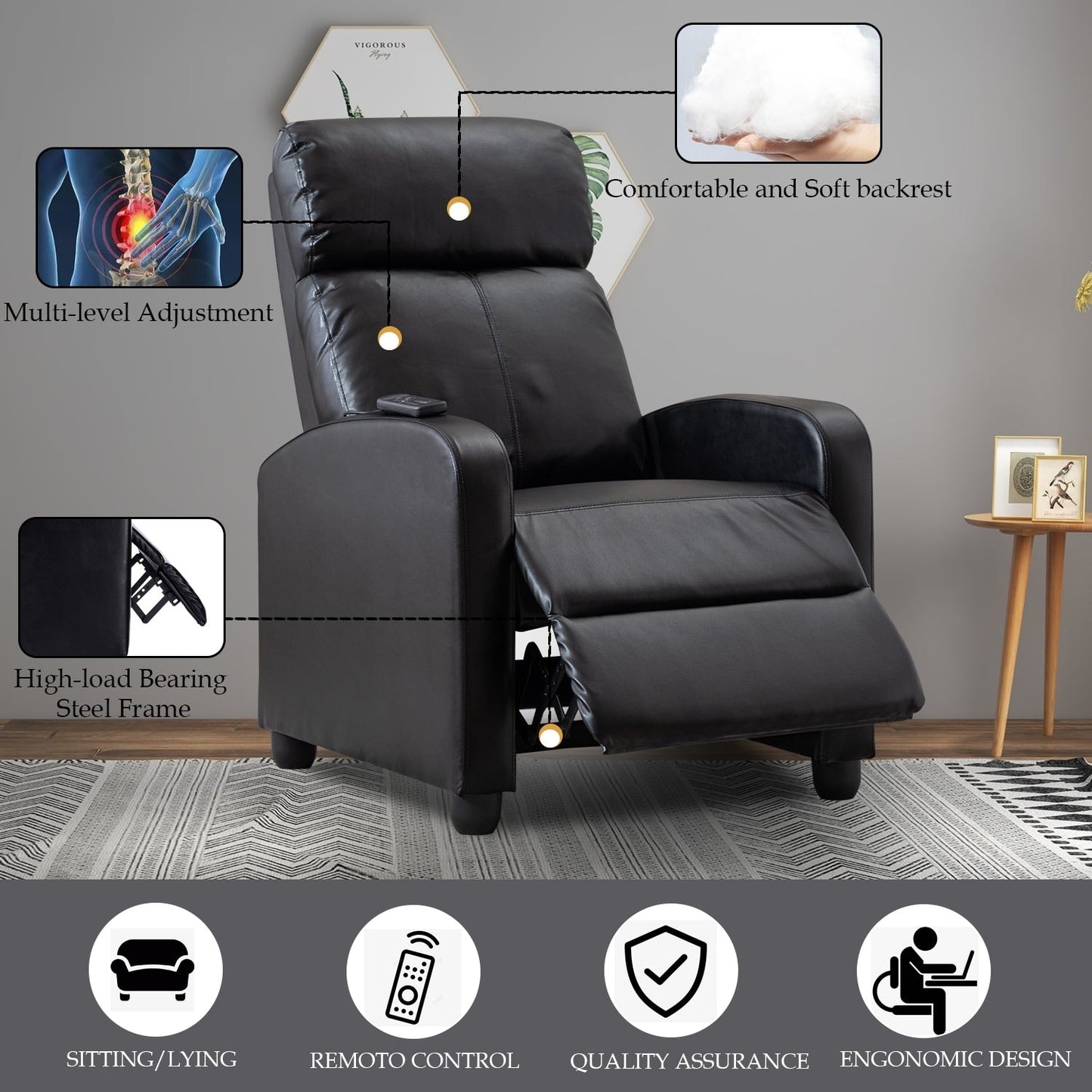 Fauteuils inclinables réglables pour le salon