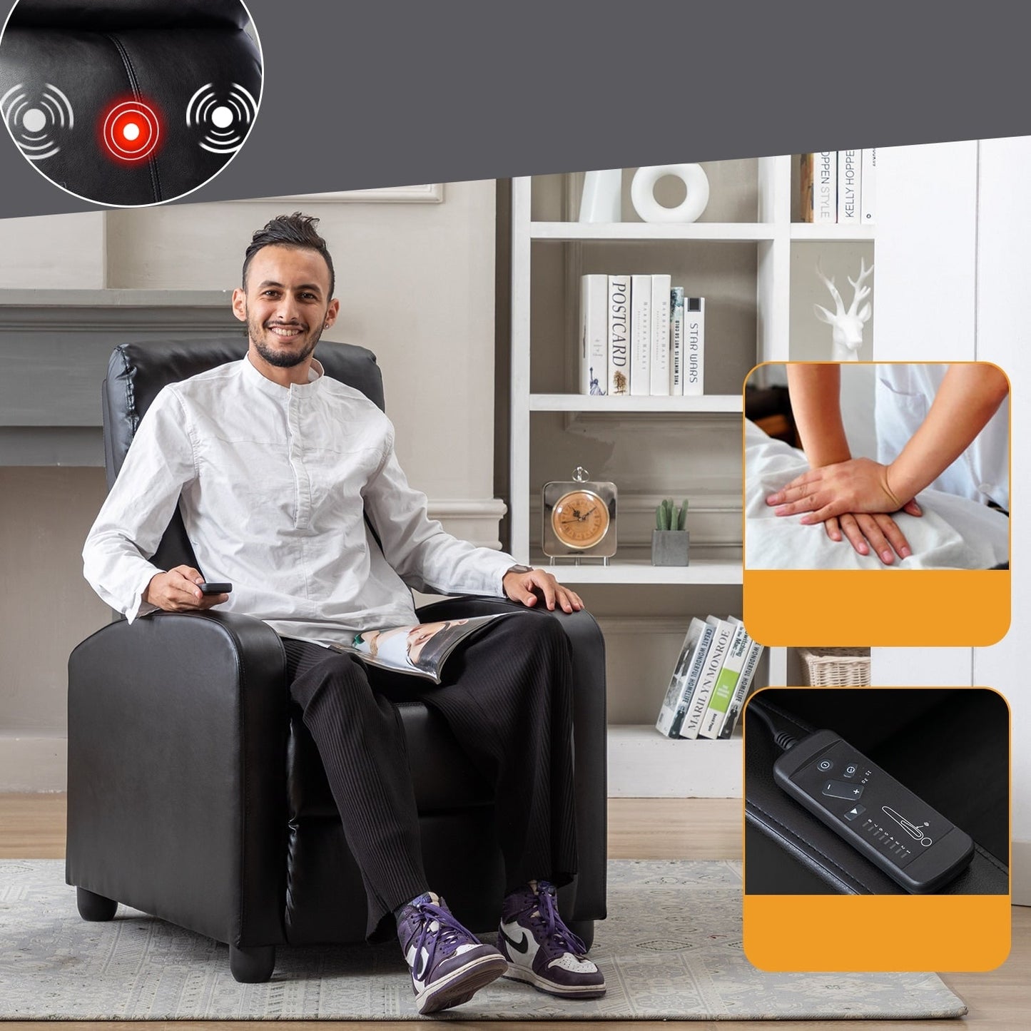 Fauteuils inclinables réglables pour le salon