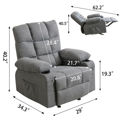 Fauteuil inclinable réglable avec massage, chauffage et chargement USB