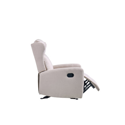 Fauteuil inclinable à bascule réglable (90°-165°) - Revêtement en lin de qualité supérieure avec mouvement de bascule doux à 30°