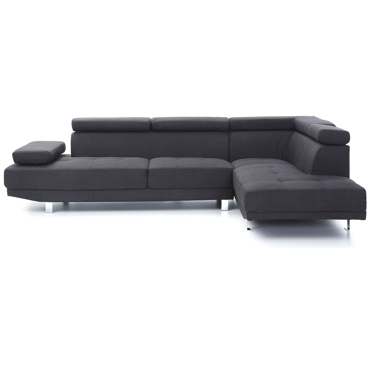 Canapé sectionnel réglable en L en sergé - 109 - Noir