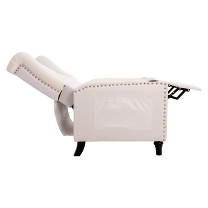 Fauteuil inclinable à dossier réglable, fauteuil clouté, grand canapé rembourré