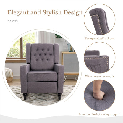 Fauteuil inclinable à dossier réglable, fauteuil clouté, grand canapé rembourré