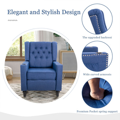 Fauteuil inclinable à dossier réglable, fauteuil clouté, grand canapé rembourré