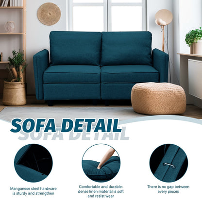 Canapé avec rangement, canapé rembourré avec tissu en lin moderne