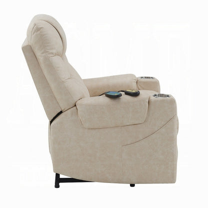 Fauteuil releveur électrique Aira avec massage chauffant, similicuir gris