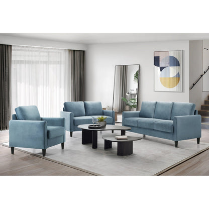 Ensemble de salon avec accoudoirs en velours Clayfell Airell