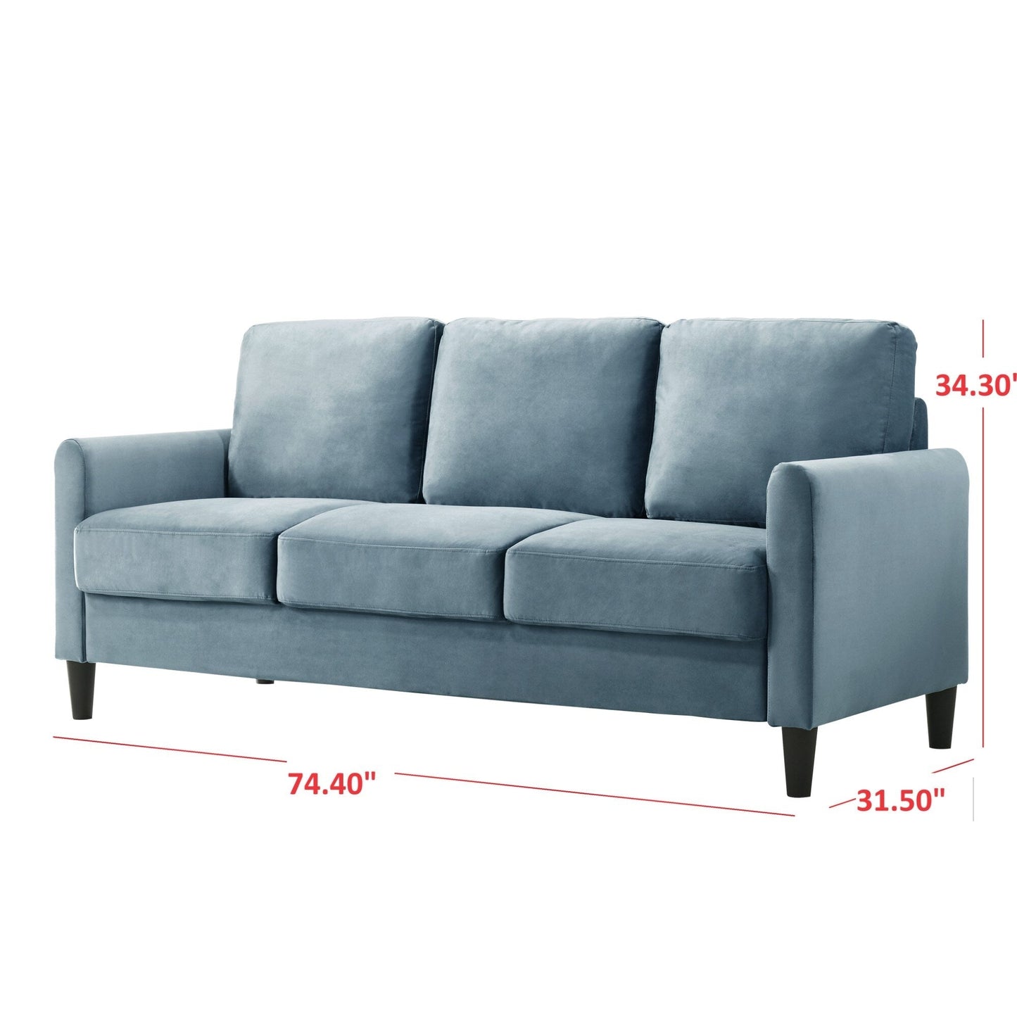 Ensemble de salon avec accoudoirs en velours Clayfell Airell