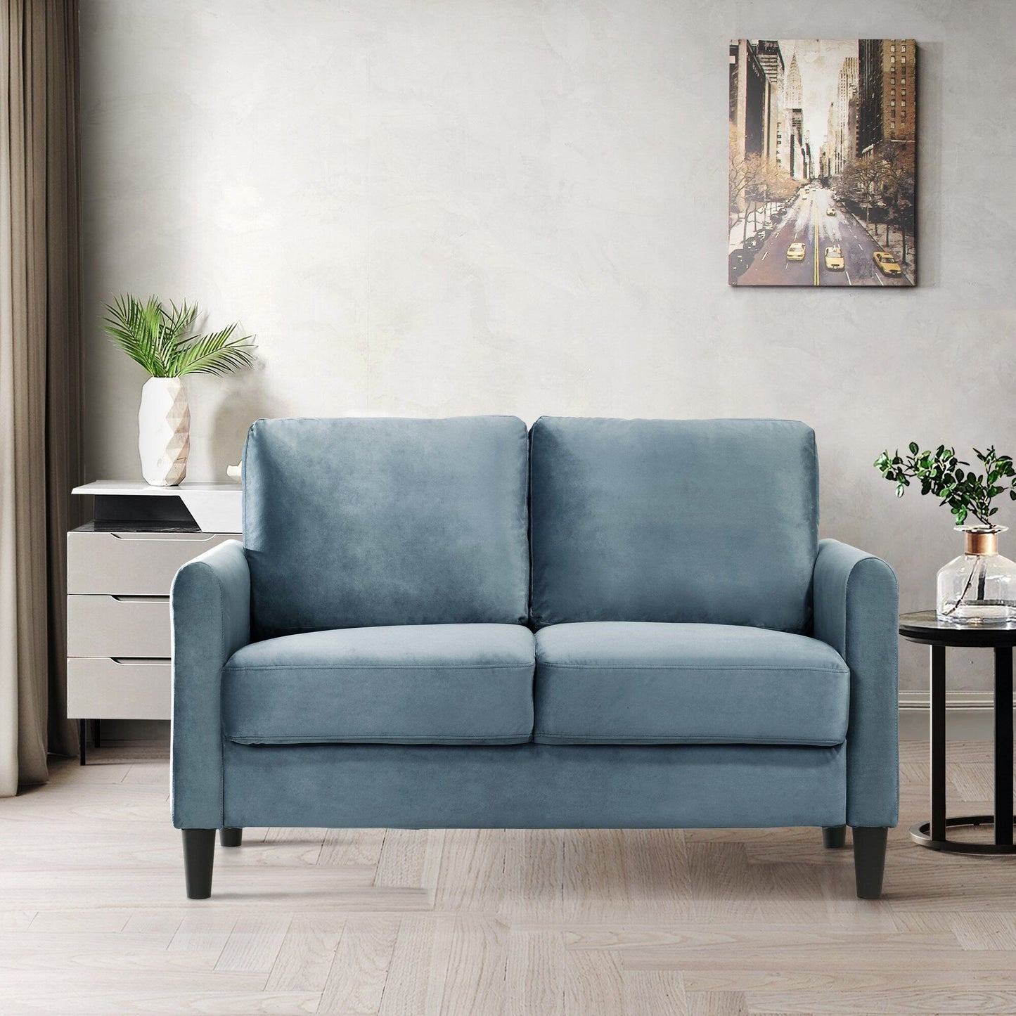 Ensemble de salon avec accoudoirs en velours Clayfell Airell