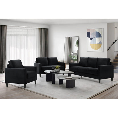 Ensemble de salon avec accoudoirs en velours Clayfell Airell