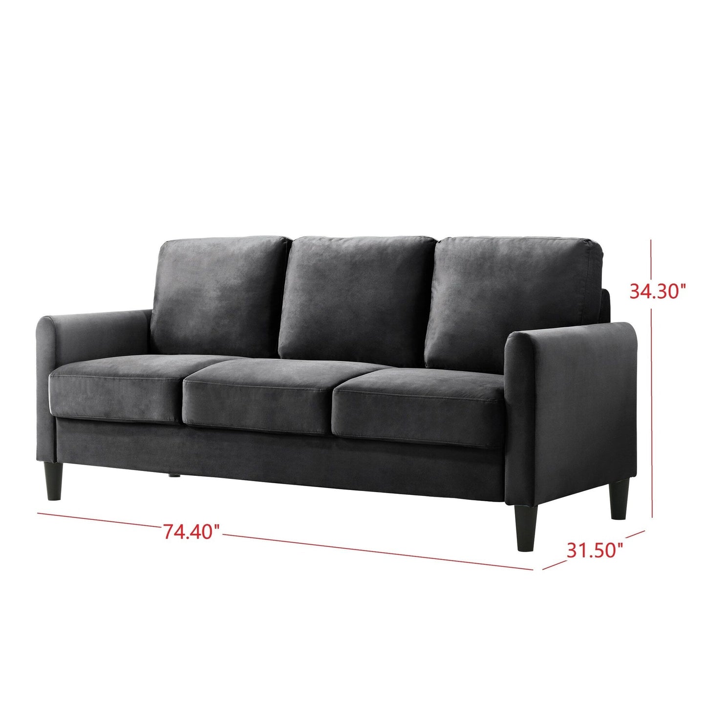 Ensemble de salon avec accoudoirs en velours Clayfell Airell