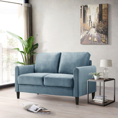 Ensemble de salon avec accoudoirs en velours Clayfell Airell