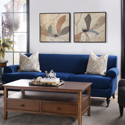 Canapé de salon Alana Lawson de 88 pouces « Canapé à trois coussins avec accoudoirs roulés et dossier serré » Assemblage minimal requis