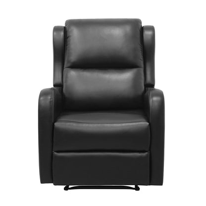 Fauteuil inclinable en similicuir noir Alayna