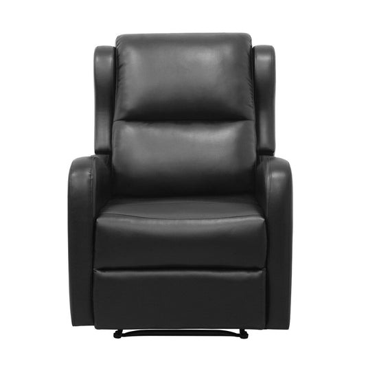 Fauteuil inclinable en similicuir noir Alayna