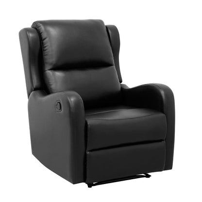 Fauteuil inclinable en similicuir noir Alayna