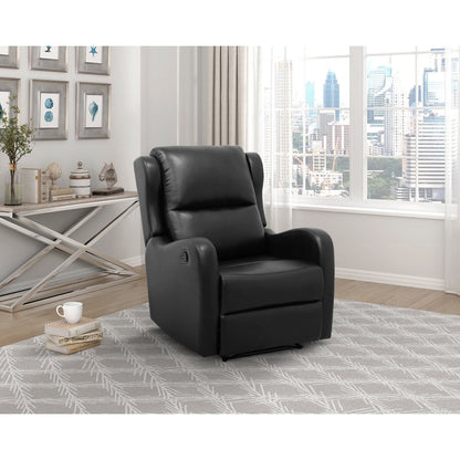 Fauteuil inclinable en similicuir noir Alayna