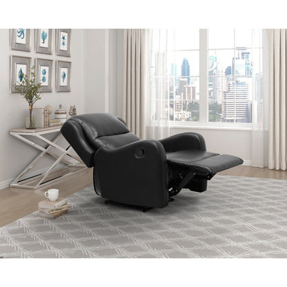 Fauteuil inclinable en similicuir noir Alayna