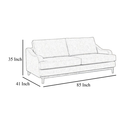 Canapé Alfi, 85 pouces, 2 coussins décoratifs, similicuir marron foncé moderne