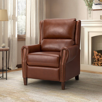 Fauteuil inclinable manuel large en cuir véritable Alicia 32,68