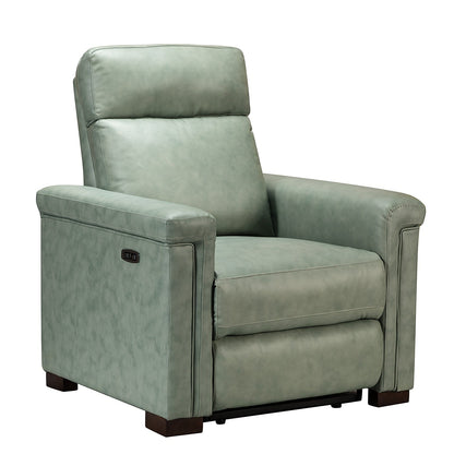 Fauteuil inclinable électrique classique contemporain Alicia 34,65 pouces de large en cuir véritable avec port USB
