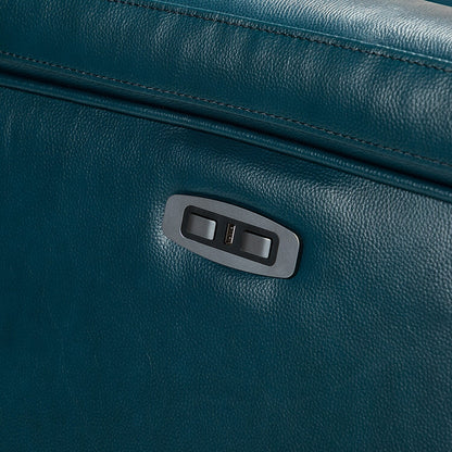 Fauteuil inclinable électrique classique contemporain Alicia 34,65 pouces de large en cuir véritable avec port USB