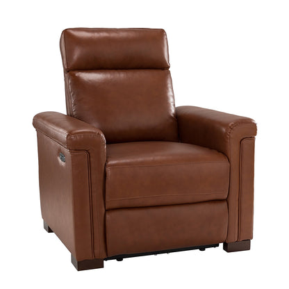 Fauteuil inclinable électrique classique contemporain Alicia 34,65 pouces de large en cuir véritable avec port USB