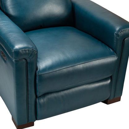 Fauteuil inclinable électrique classique contemporain Alicia 34,65 pouces de large en cuir véritable avec port USB