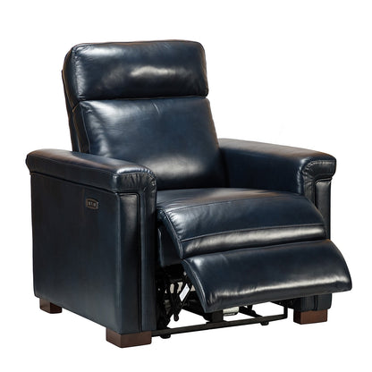 Fauteuil inclinable électrique classique contemporain Alicia 34,65 pouces de large en cuir véritable avec port USB