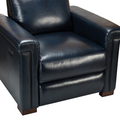 Fauteuil inclinable électrique classique contemporain Alicia 34,65 pouces de large en cuir véritable avec port USB