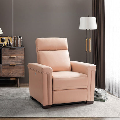 Fauteuil inclinable électrique classique contemporain Alicia 34,65 pouces de large en cuir véritable avec port USB