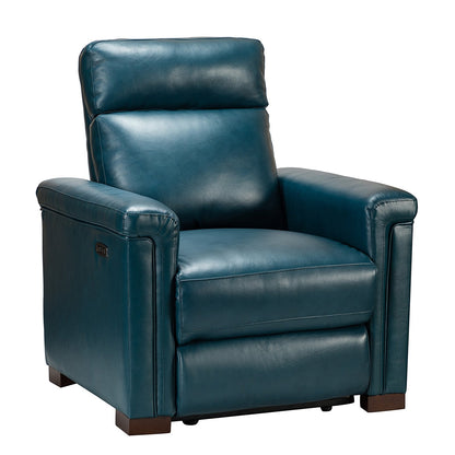 Fauteuil inclinable électrique classique contemporain Alicia 34,65 pouces de large en cuir véritable avec port USB
