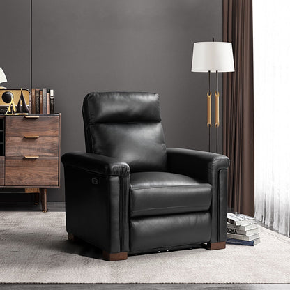 Fauteuil inclinable électrique classique contemporain Alicia 34,65 pouces de large en cuir véritable avec port USB